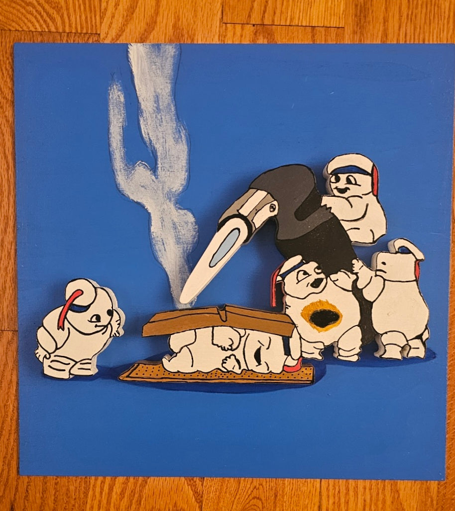 Stay-Puft Mini-Pufts Making S'Mores