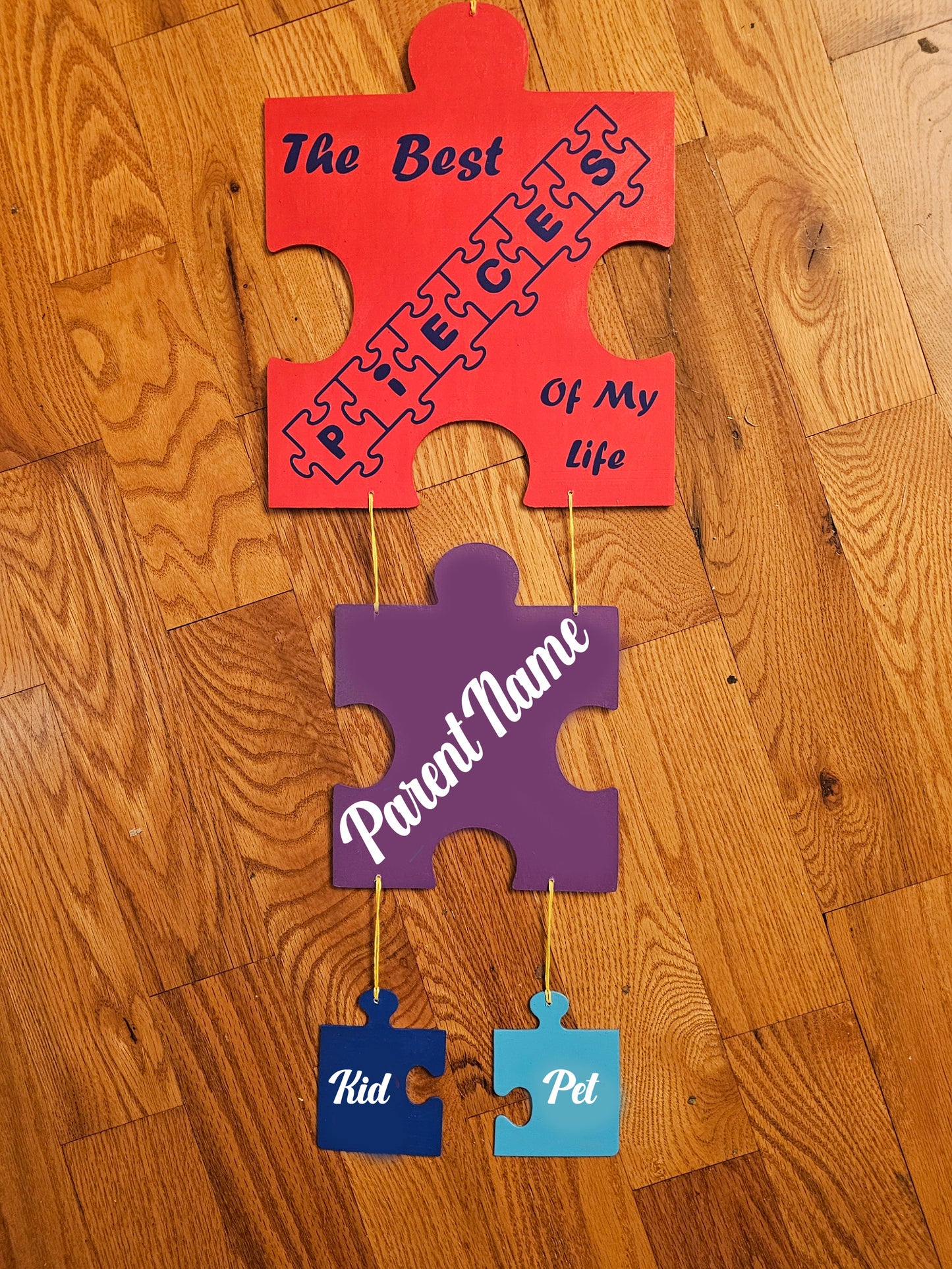 "Best Pieces" Family Puzzle Decor