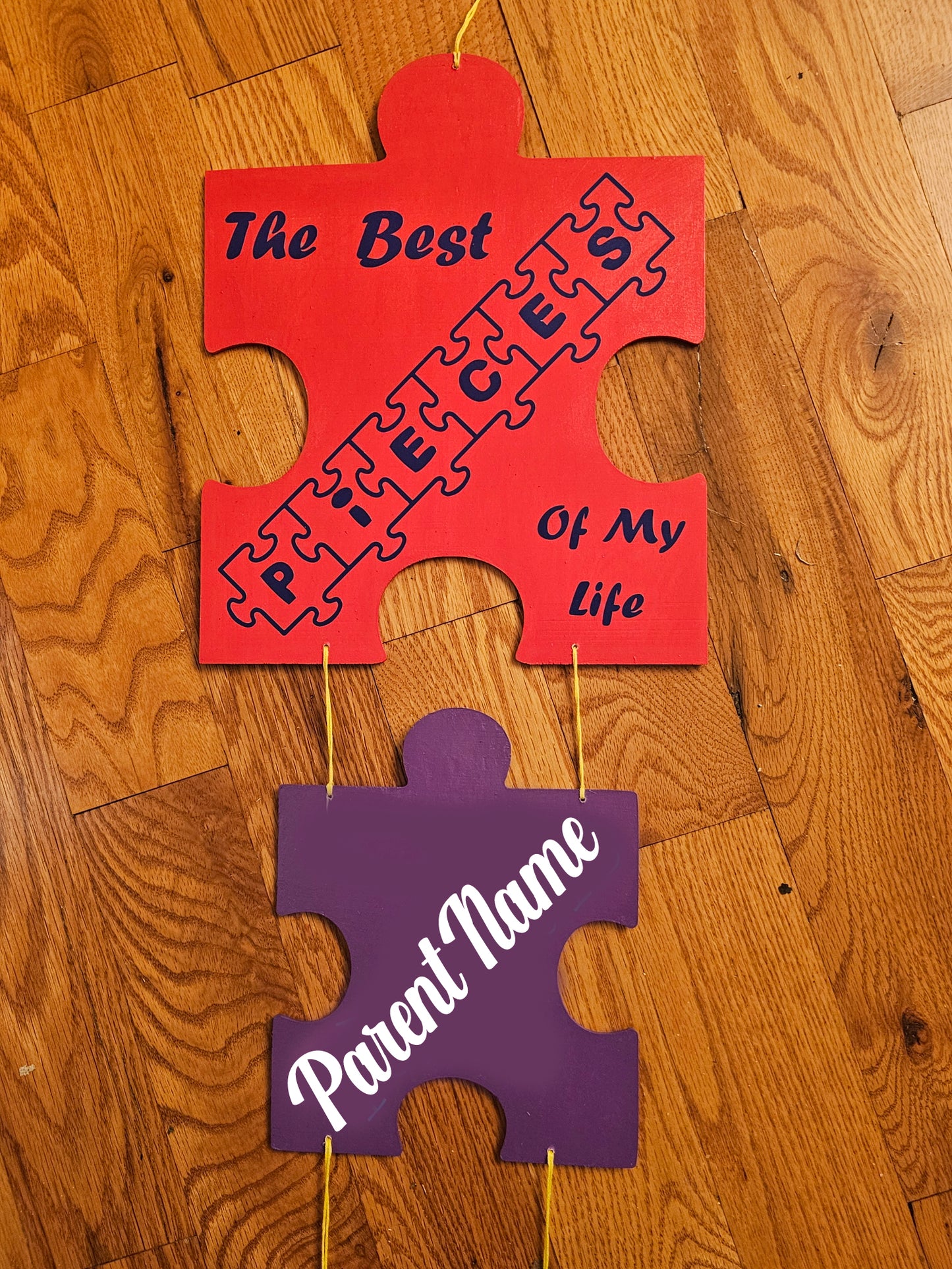 "Best Pieces" Family Puzzle Decor